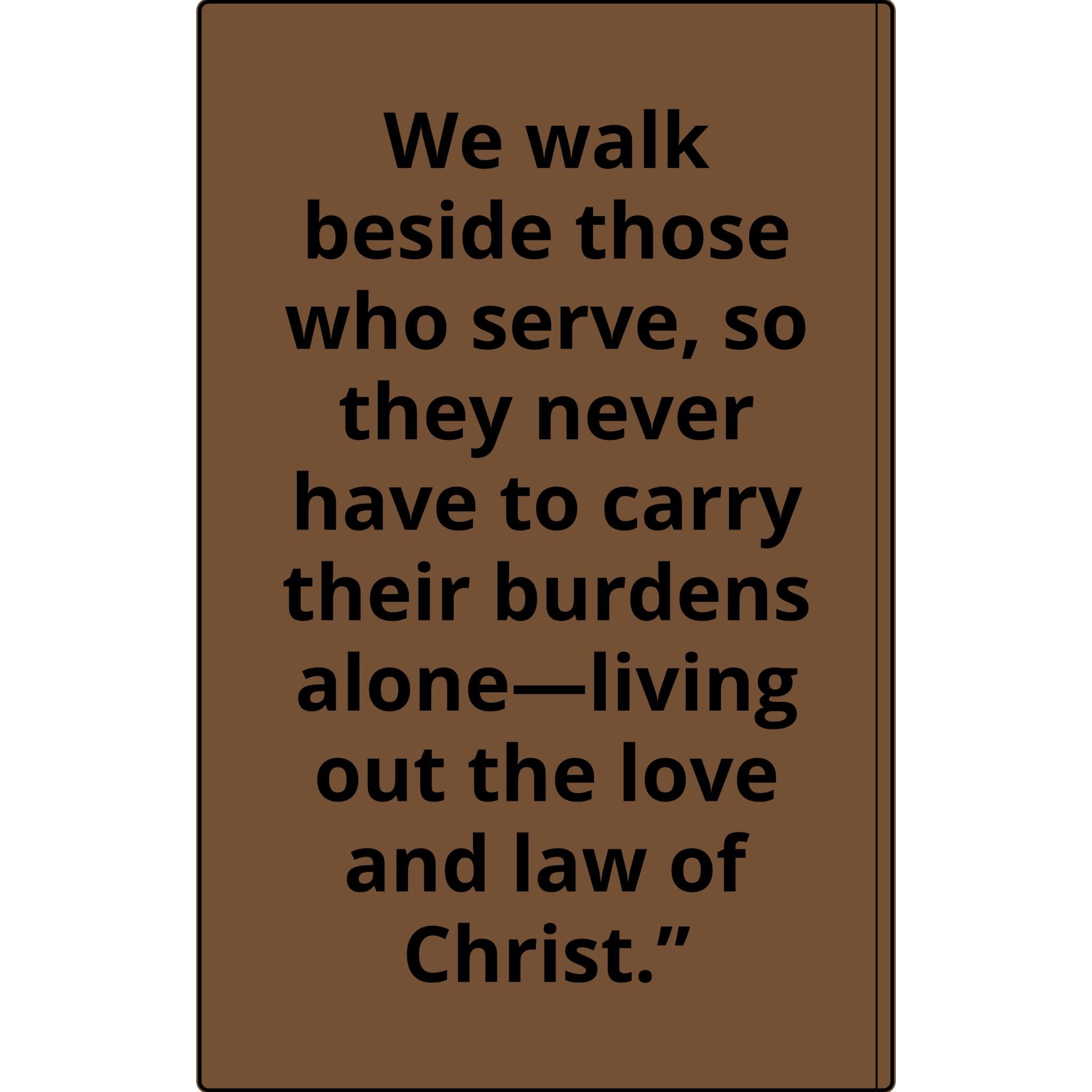 Vegan Leather Journal — Front Line Mission Engraved Faith-Based Notebook (Galatians 6:2)