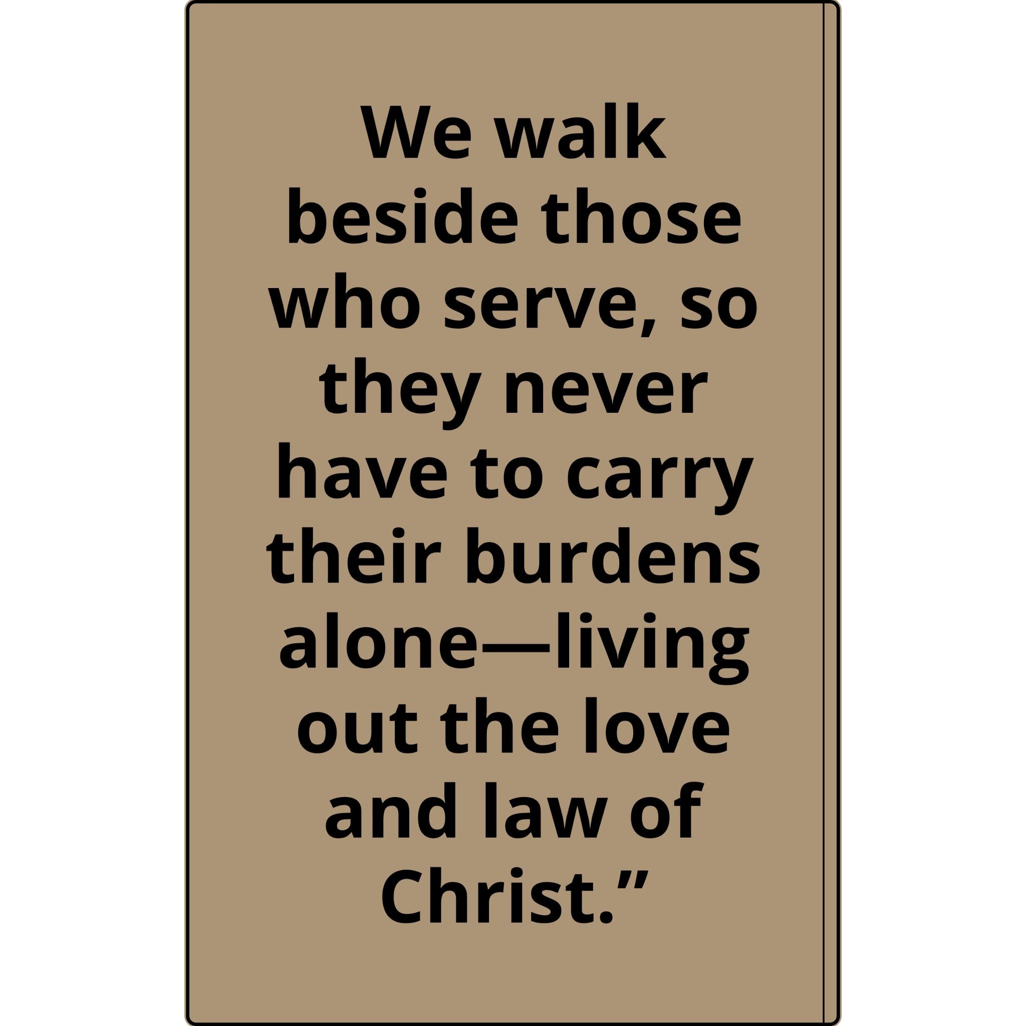 Vegan Leather Journal — Front Line Mission Engraved Faith-Based Notebook (Galatians 6:2)