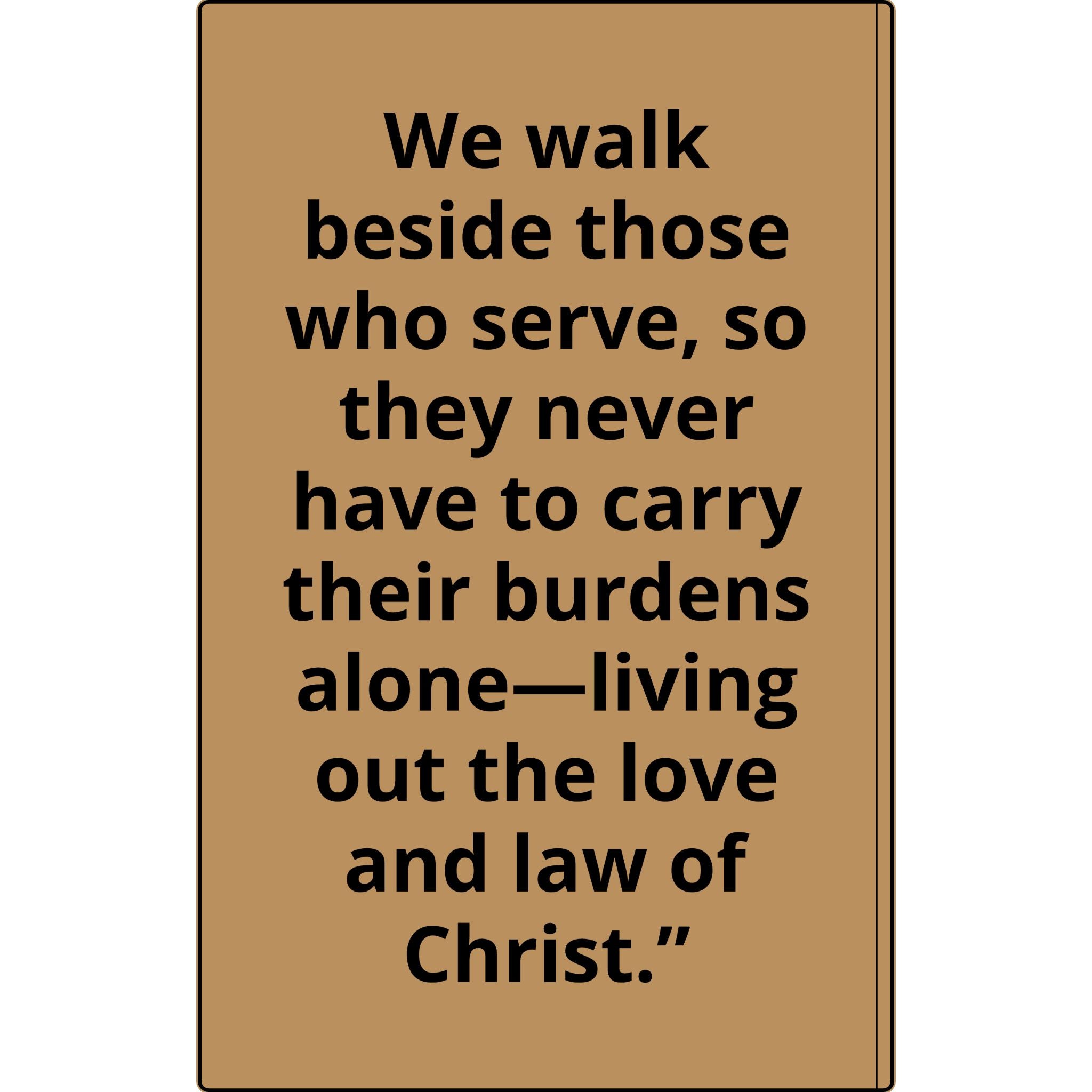 Vegan Leather Journal — Front Line Mission Engraved Faith-Based Notebook (Galatians 6:2)