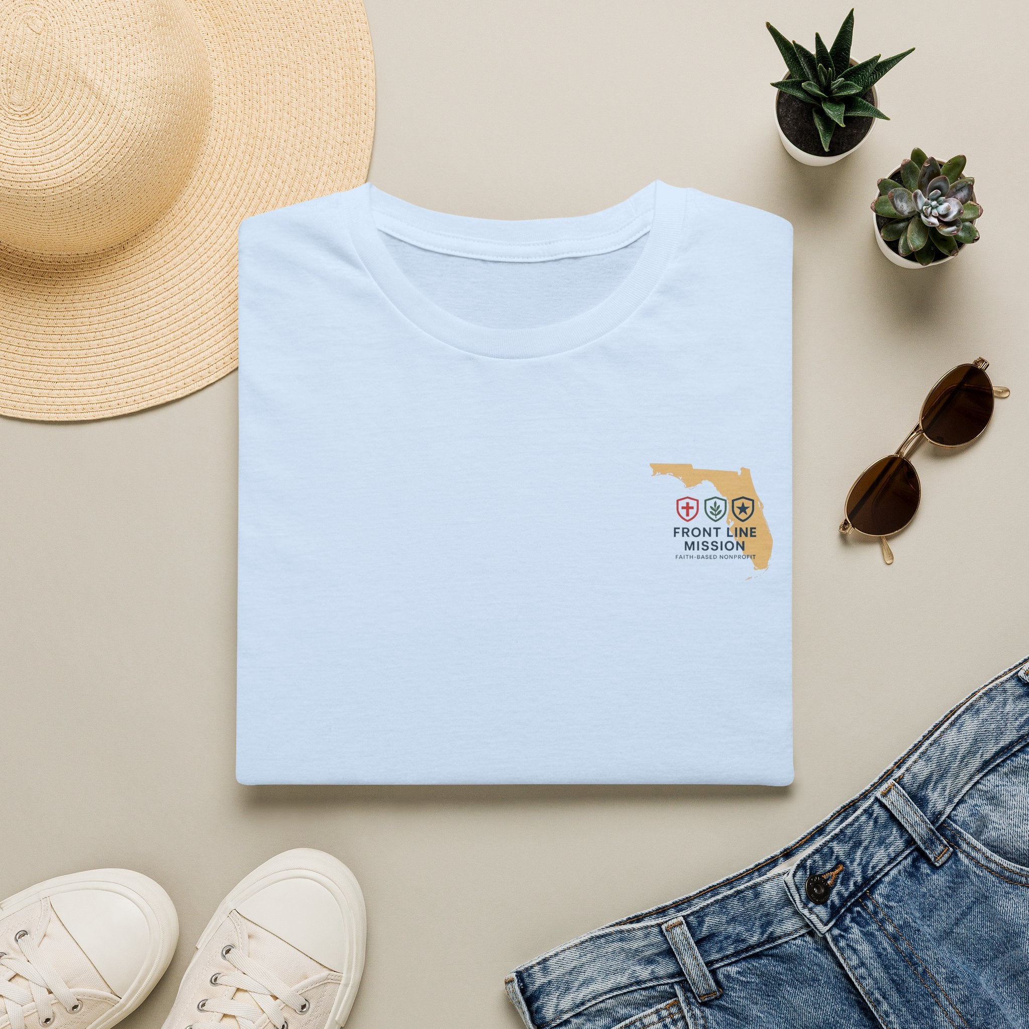 Florida Front Line Mission Tee — Small Chest Logo Volunteer/Charity T-Shirt