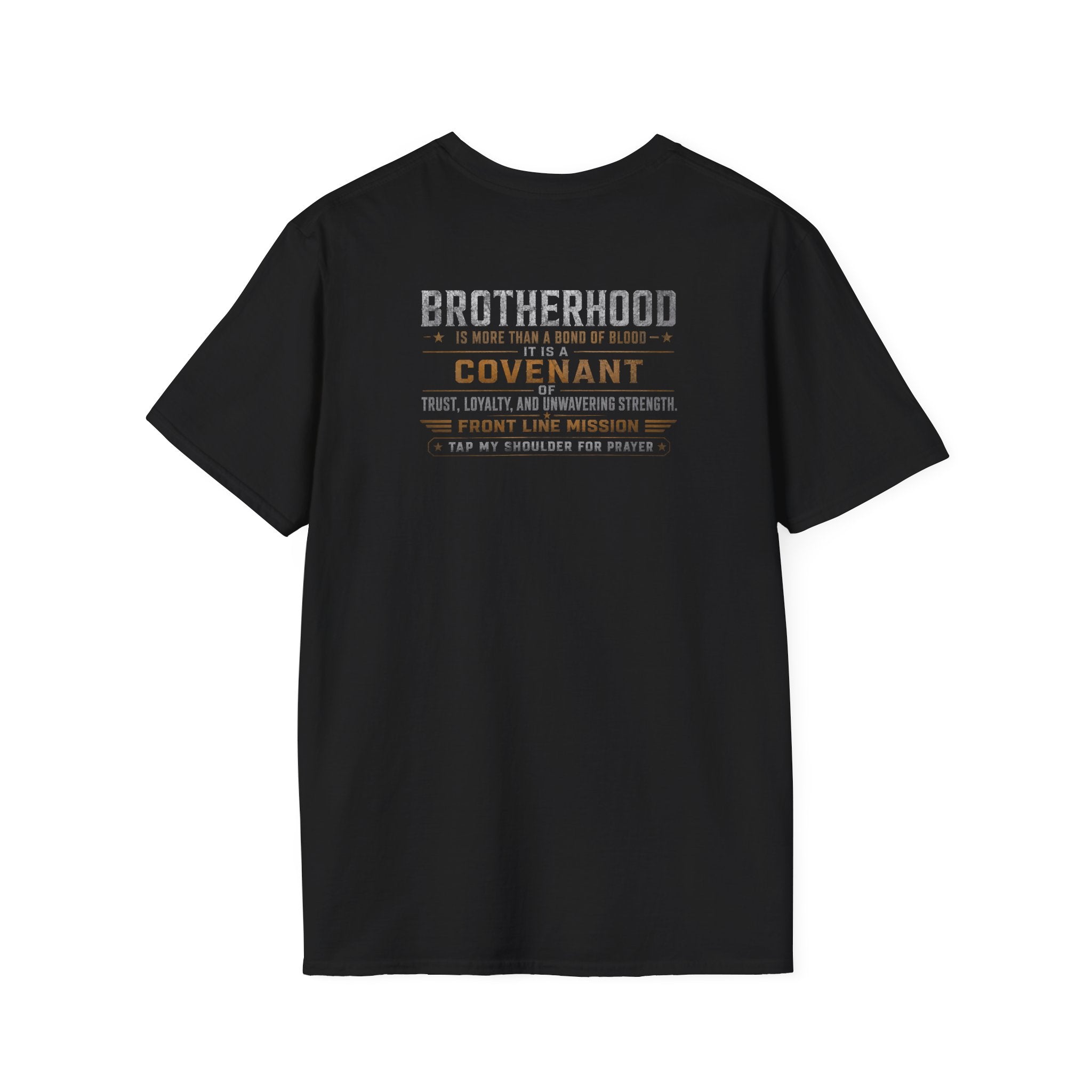 Front Line Mission Logo T‑Shirt — Small Chest Emblem Comfort Tee