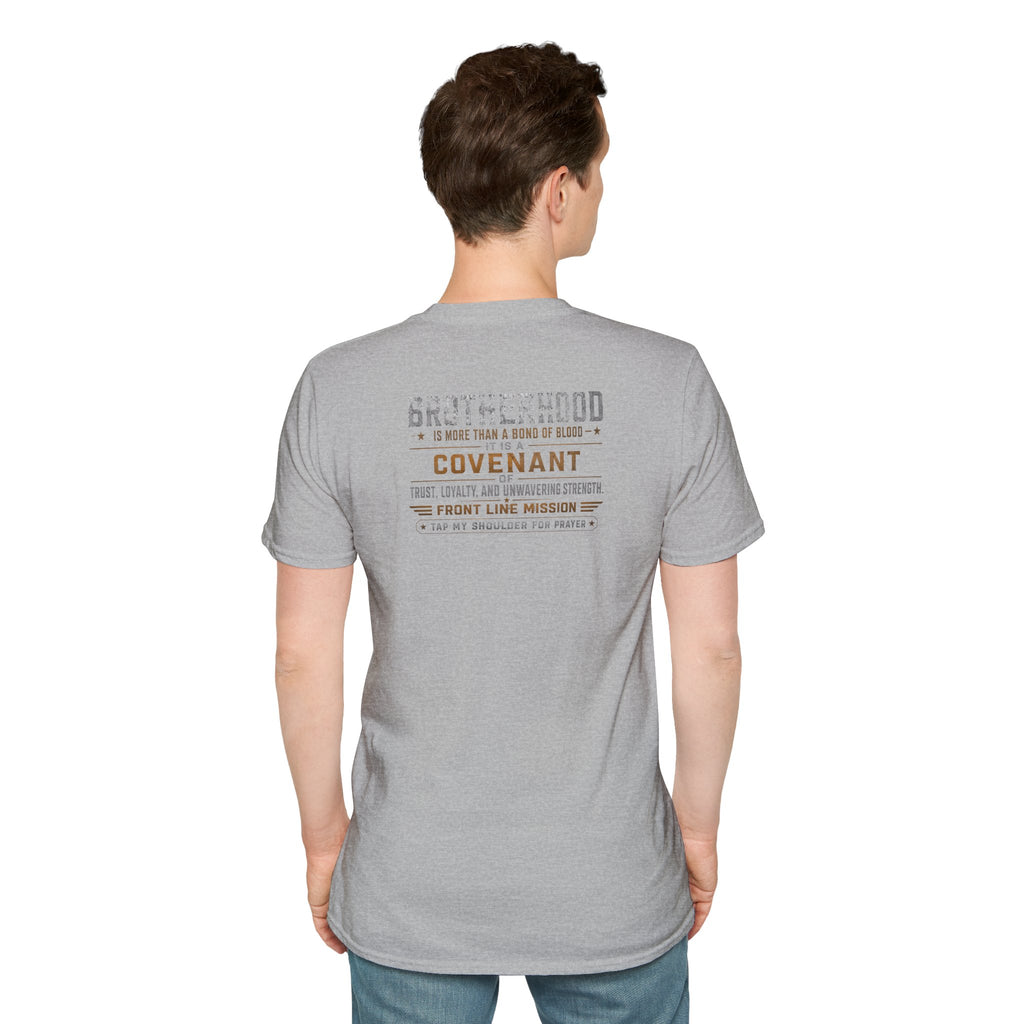 Front Line Mission Logo T‑Shirt — Small Chest Emblem Comfort Tee
